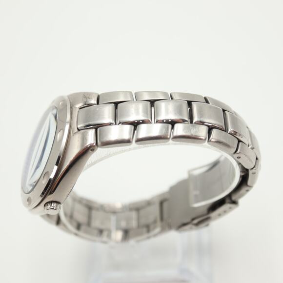 Fossil Blue Mens Silver Tone Blue Dial Watch AM-3319 Stainless Steel New Battery - Picture 12 of 14